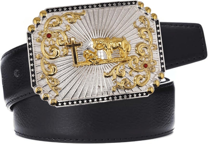 WMG Western Belt Buckles for men women - Praying Rodeo Cowboy Belt Buckle for Men Women - Fits Up to 2 Inch Belts - Image 4